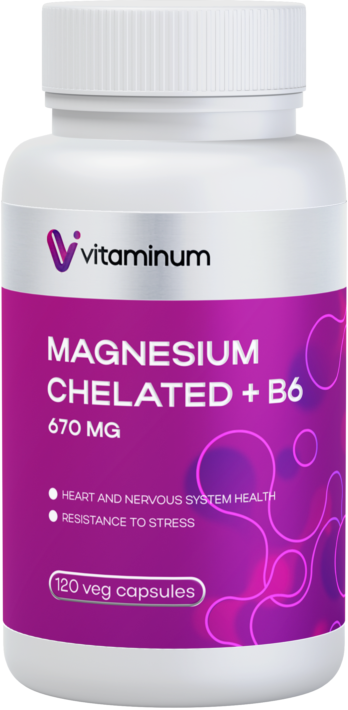  Vitaminum МАГНИЙ ХЕЛАТ + витамин В6 (670 MG) 120 капсул 800 мг  в Кингисеппе